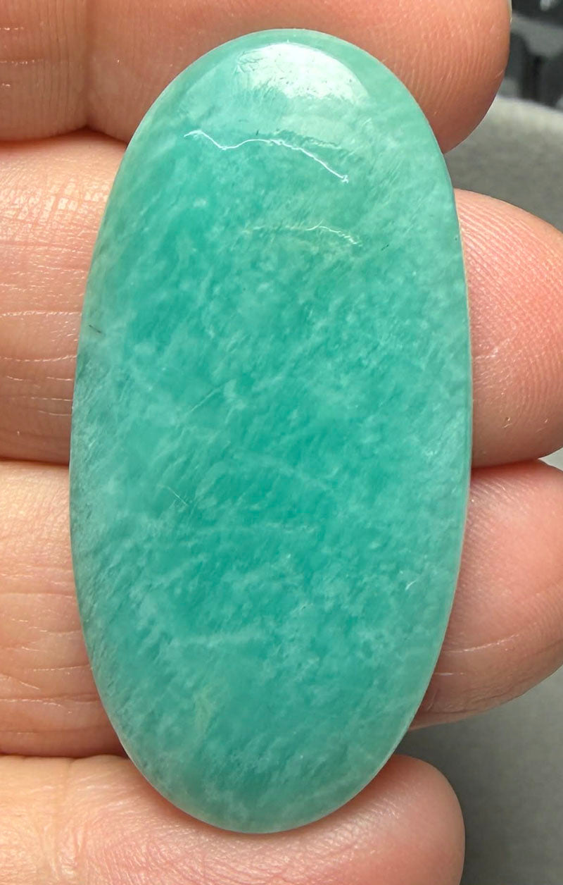 Oval 43x21mm Peruvian Amazonite Cabochon 34