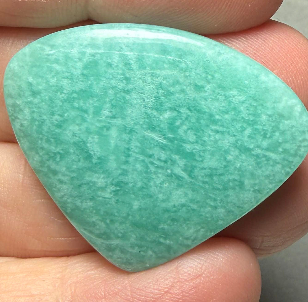 Teardrop 28x35mm Peruvian Amazonite Cabochon 47