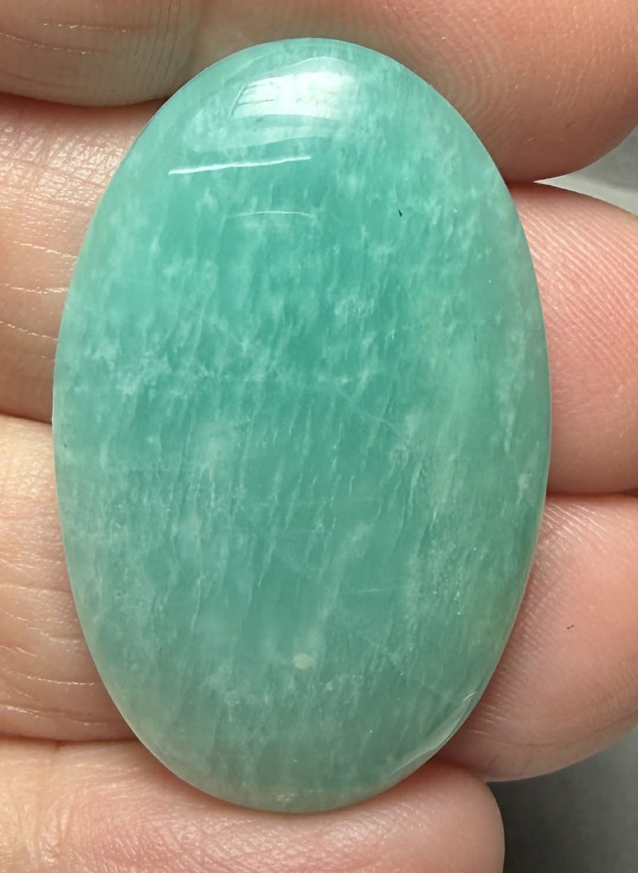 Oval 36x23mm Peruvian Amazonite Cabochon 53