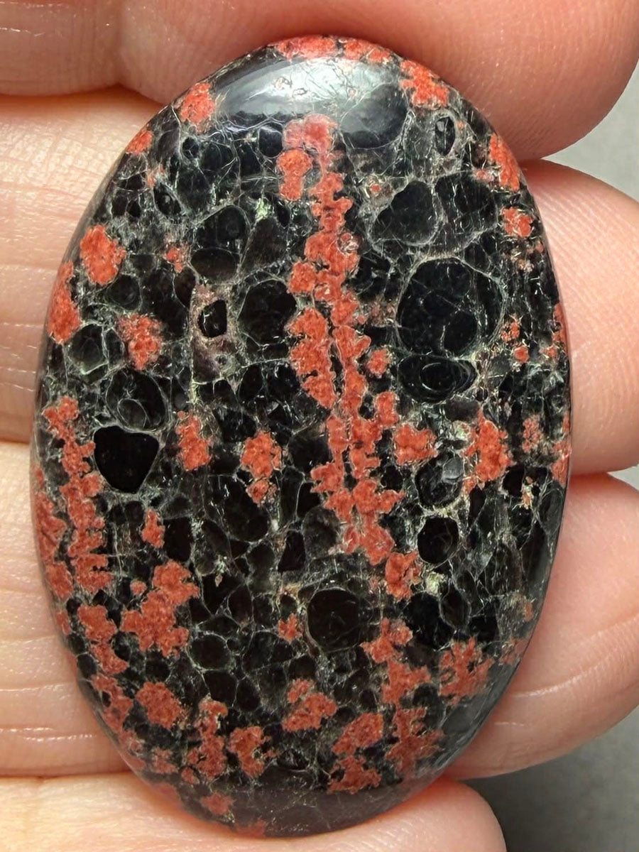 Oval 37x24mm Mexican Flower Obsidian Cabochon 42