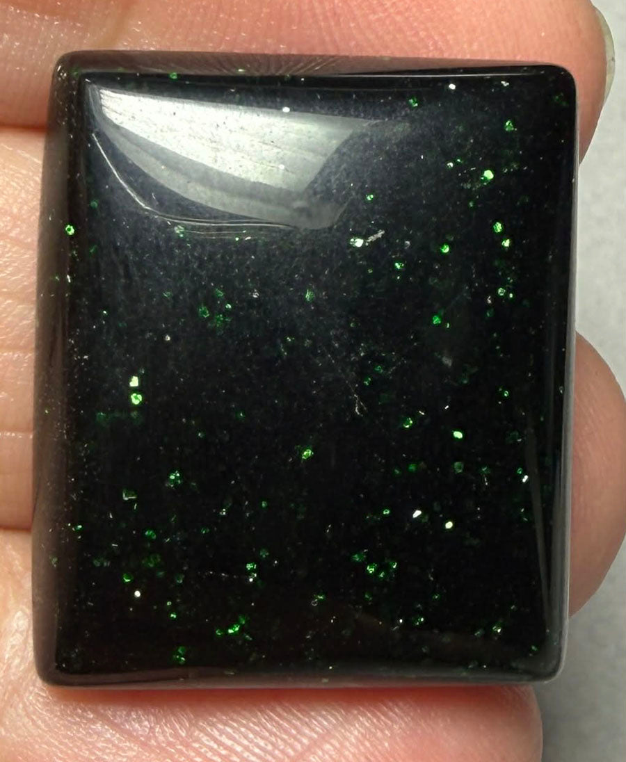 Rectangle 26x22mm Greenstone Cabochon 12