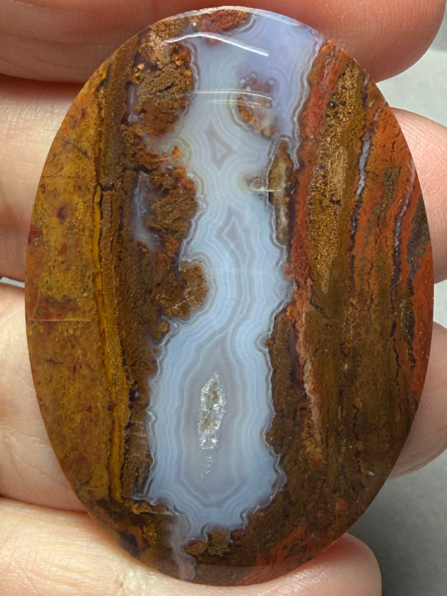 Oval 49x34mm Petrified Wood with Quartz Cabochon 03