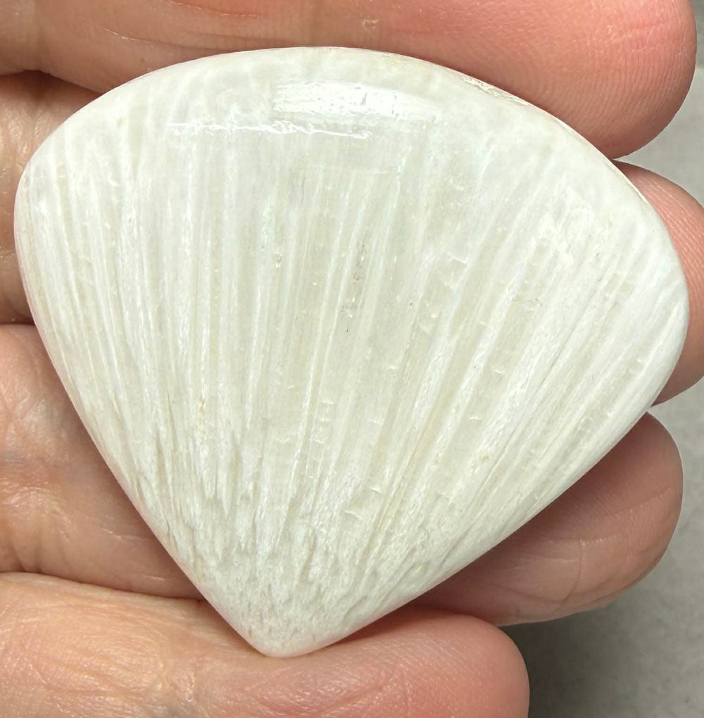 Teardrop 39x42mm White Scolecite Cabochon 26