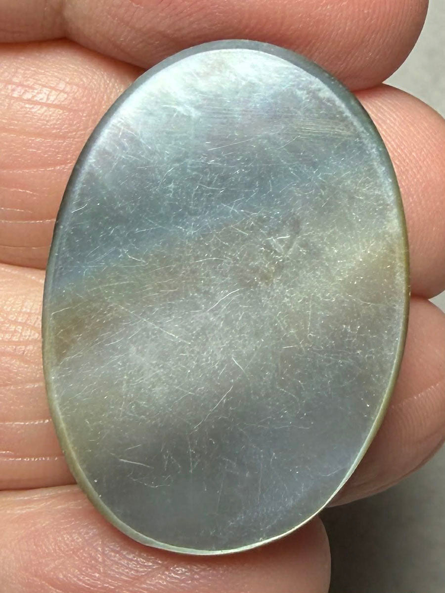 Oval 31x22mm Black Mother of Pearl Cabochon 07