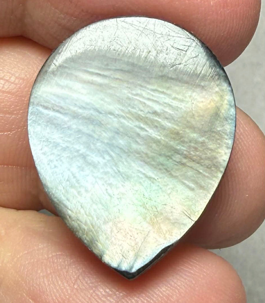 Teardrop 24x19mm Black Mother of Pearl Cabochon 10
