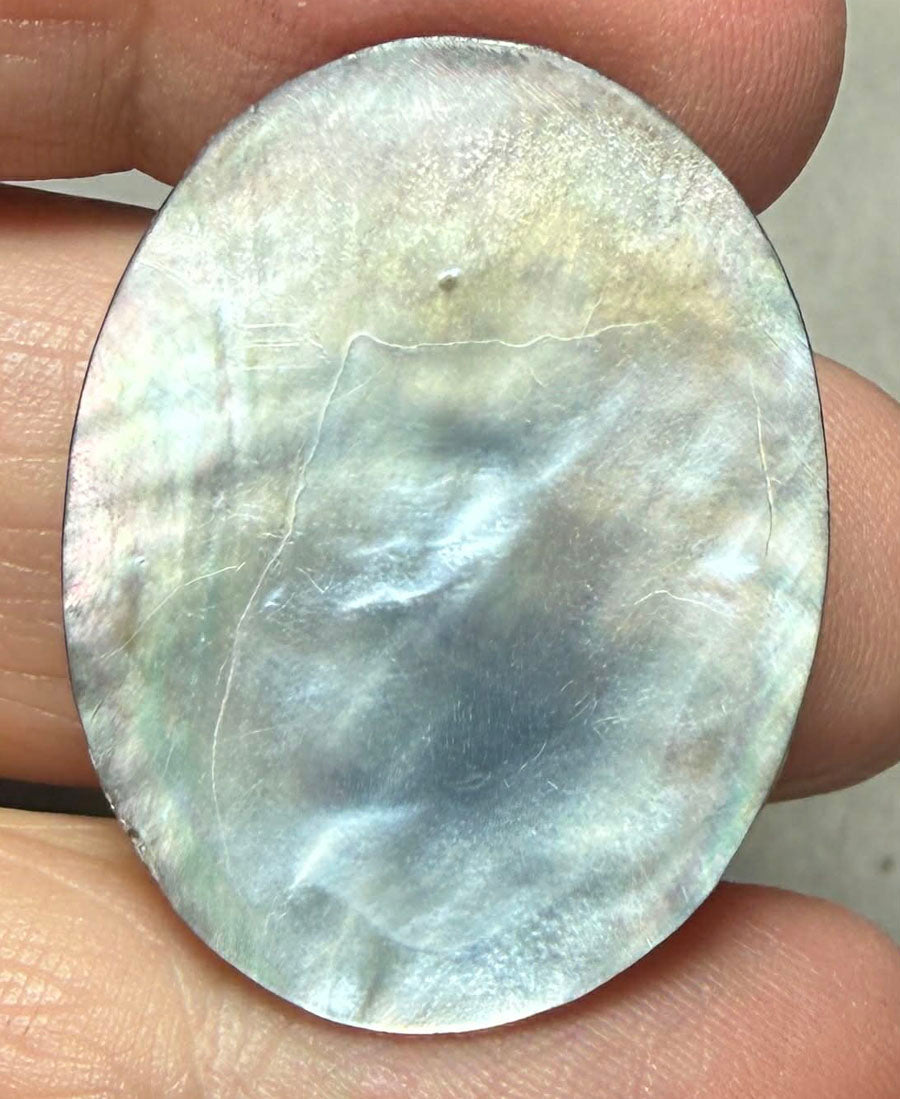 Oval 30x23mm Black Mother of Pearl Cabochon 24