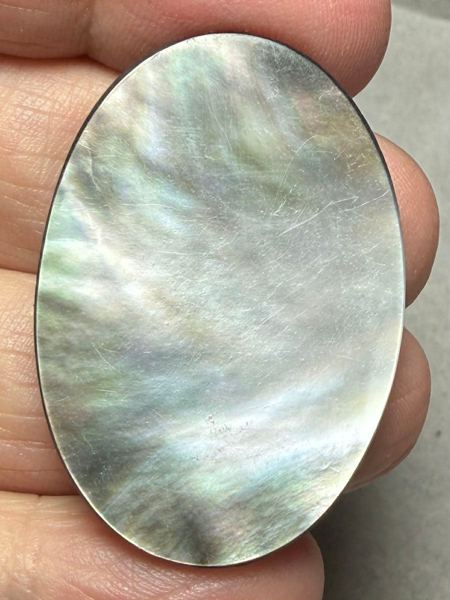 Oval 38x27mm Black Mother of Pearl Cabochon 25