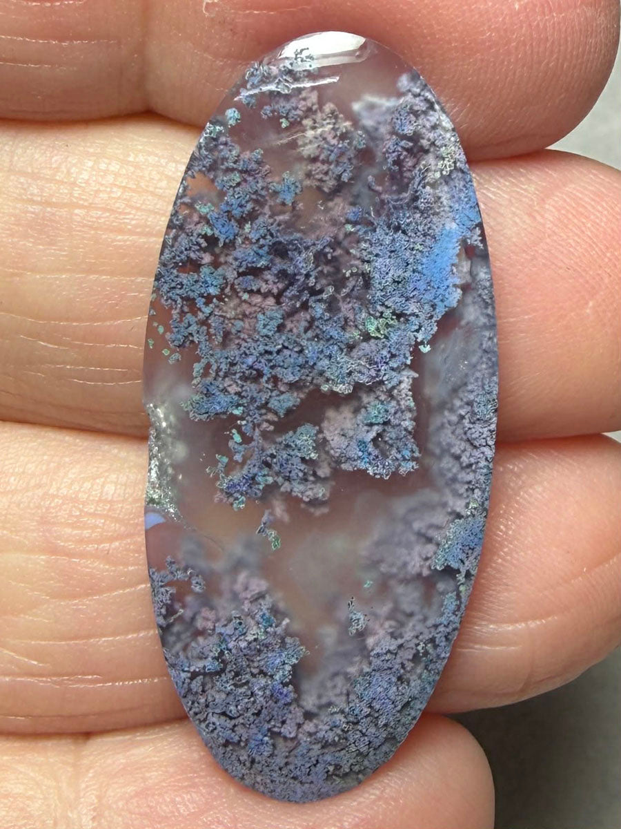 Oval 39x17mm Purple Moss Agate Cabochon 05