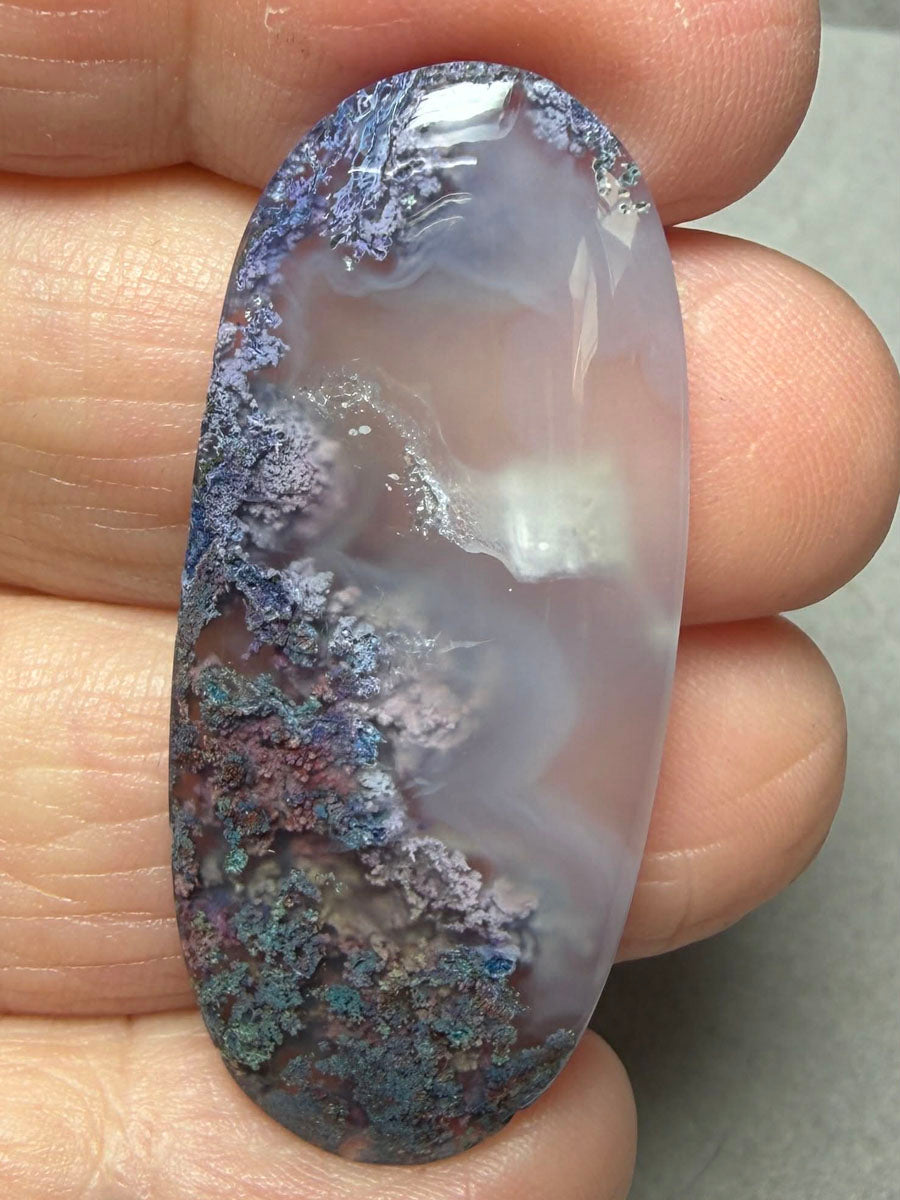 Oval 44x19mm Purple Moss Agate Cabochon 06