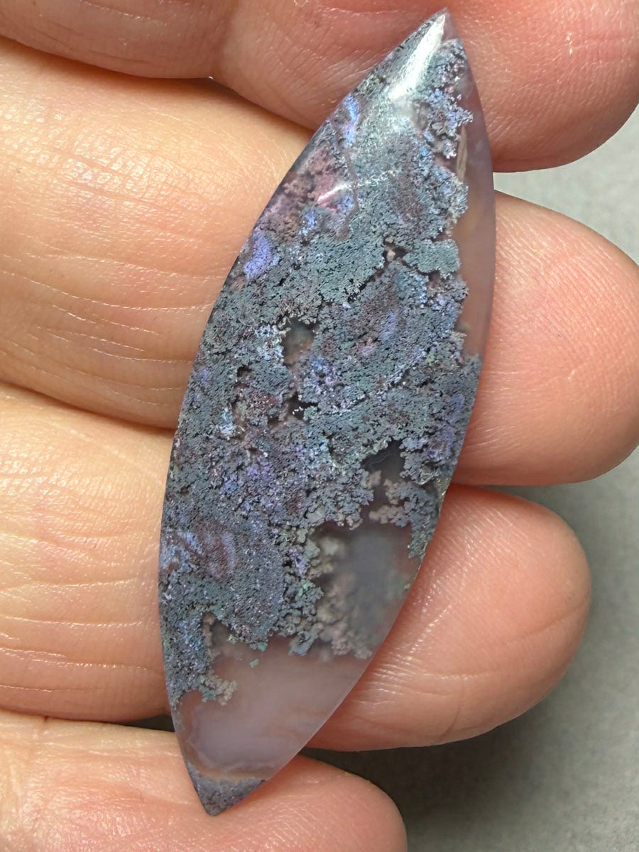 Marquise 46x15mm Purple Moss Agate Cabochon 14