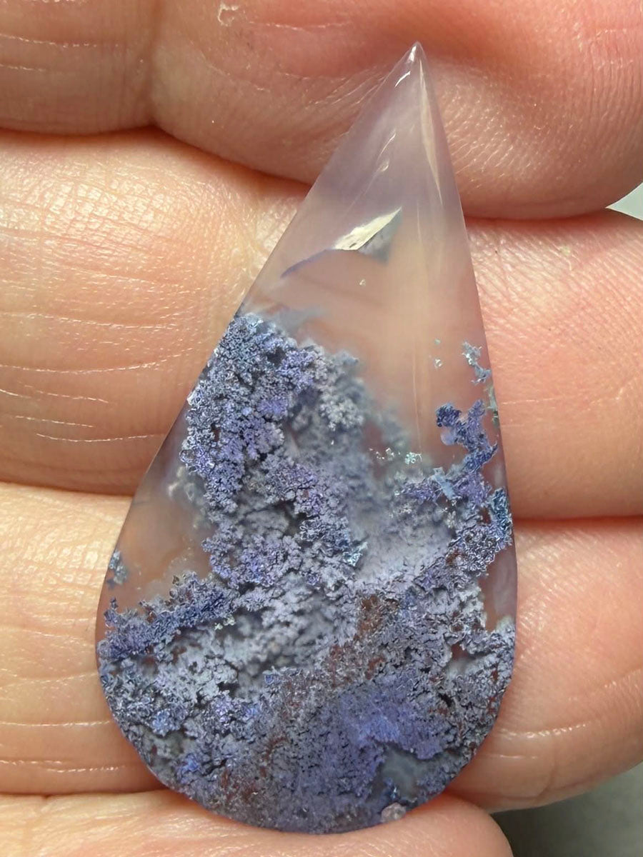 Teardrop 35x18mm Purple Moss Agate Cabochon 20