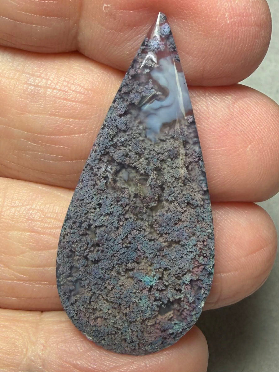 Teardrop 42x19mm Purple Moss Agate Cabochon 29