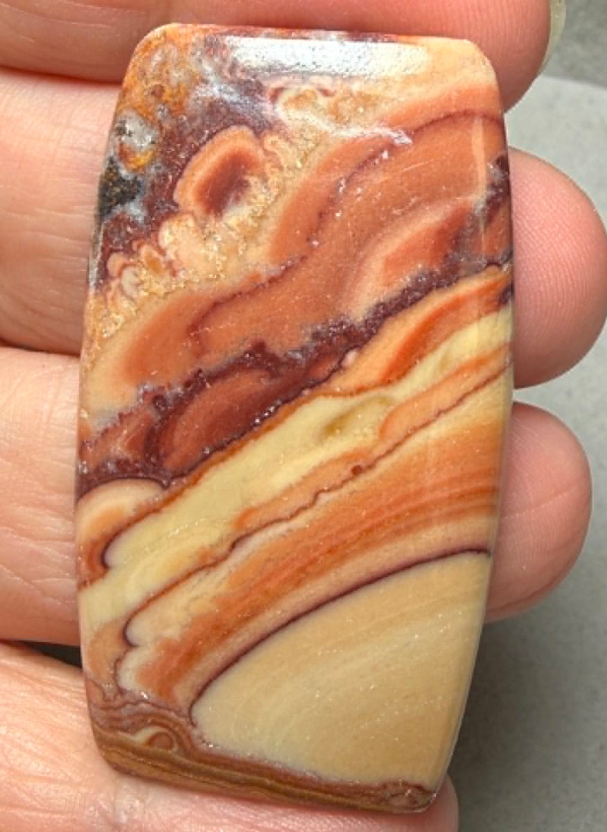 Rectangle 49x28mm Rolling Hills Wave Dolomite Cabochon 26