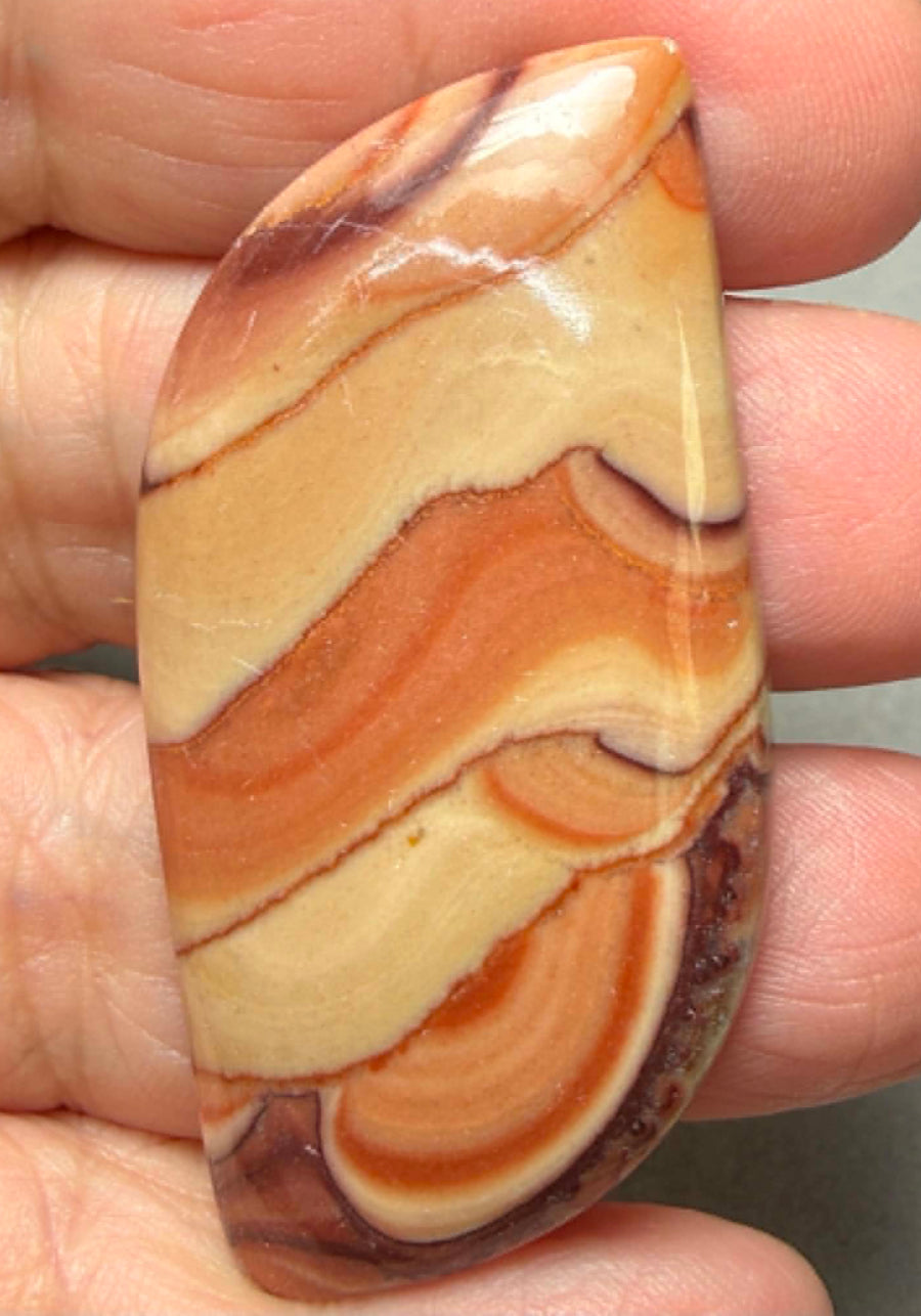 Freeform 56x27mm Rolling Hills Wave Dolomite Cabochon 37