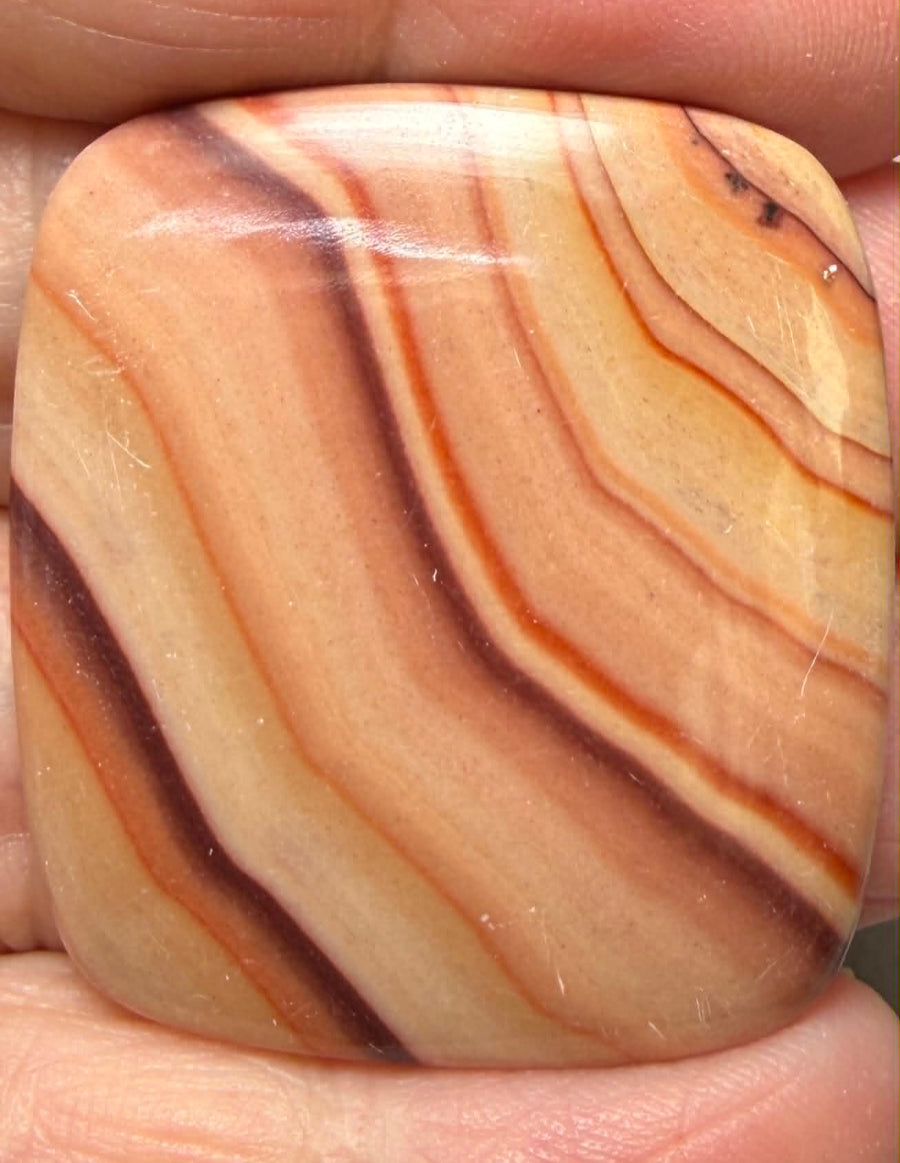 Rectangle 36x33mm Rolling Hills Wave Dolomite Cabochon 42