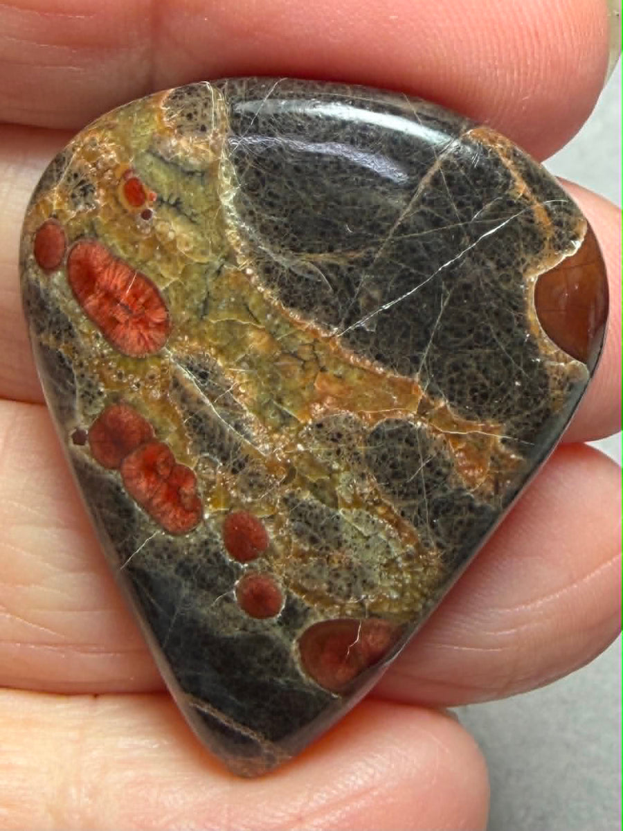 Teardrop 37x31mm Peanut Obsidian Cabochon 28