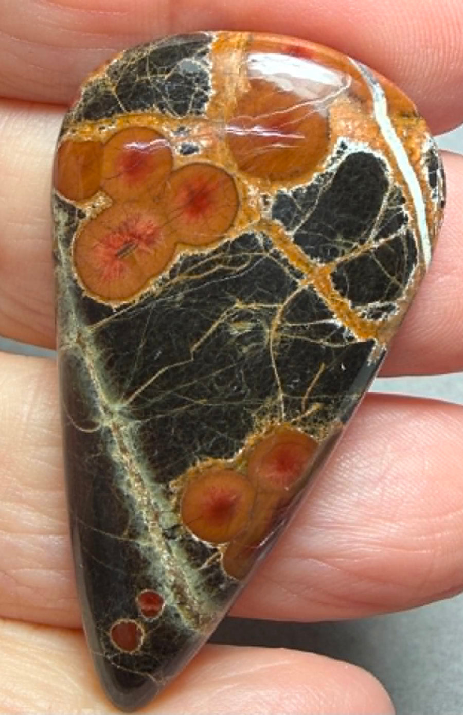 Teardrop 48x27mm Peanut Obsidian Cabochon 42