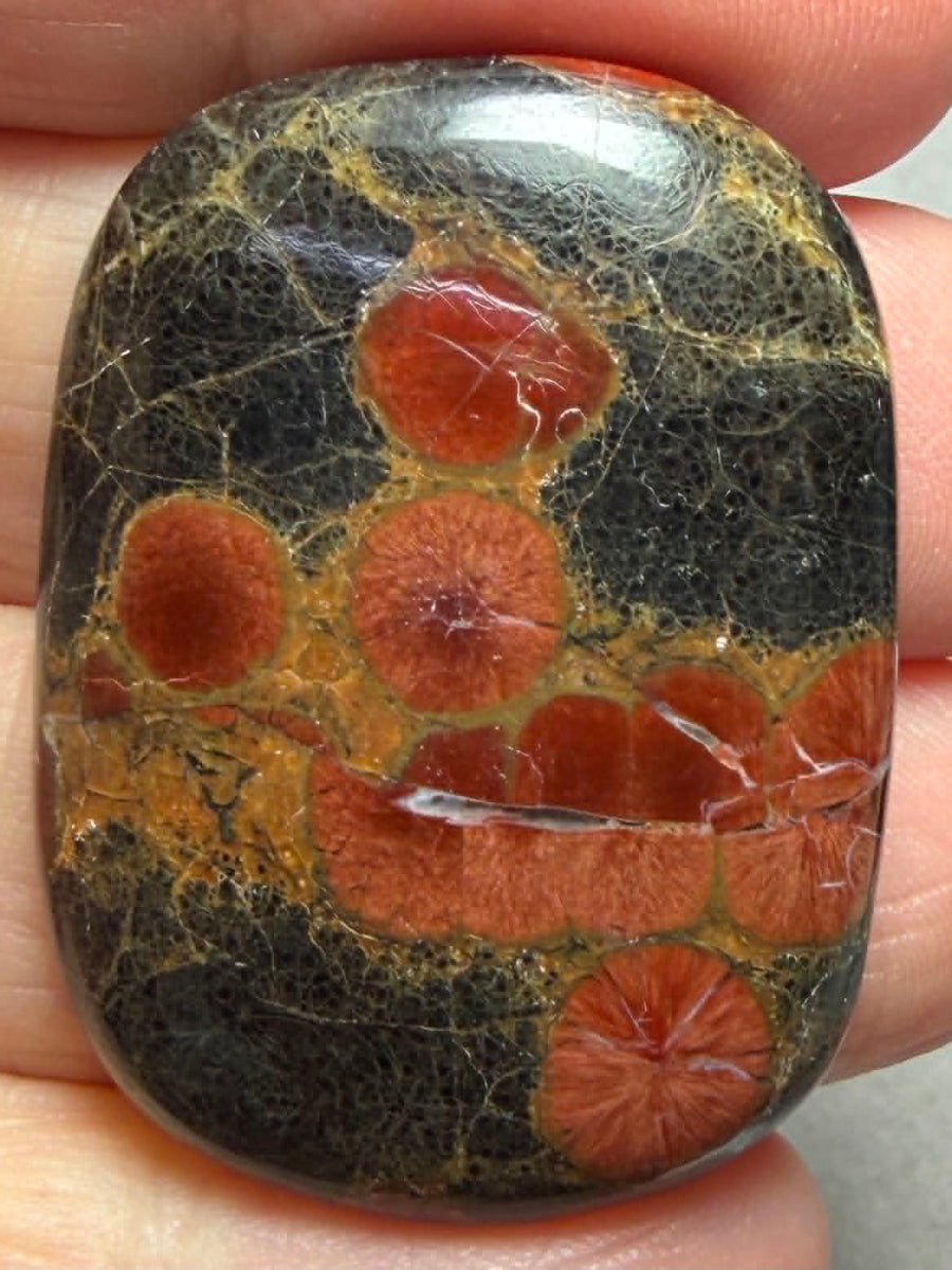 Rectangle 37x28mm Peanut Obsidian Cabochon 44