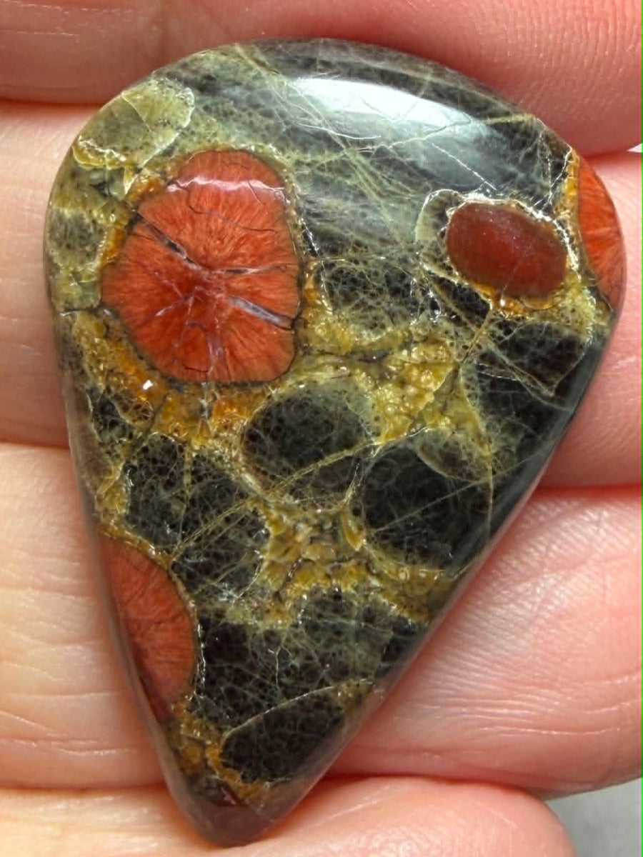 Teardrop 35x24mm Peanut Obsidian Cabochon 49