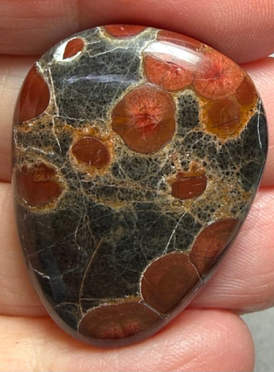 Teardrop 34x26mm Peanut Obsidian Cabochon 53