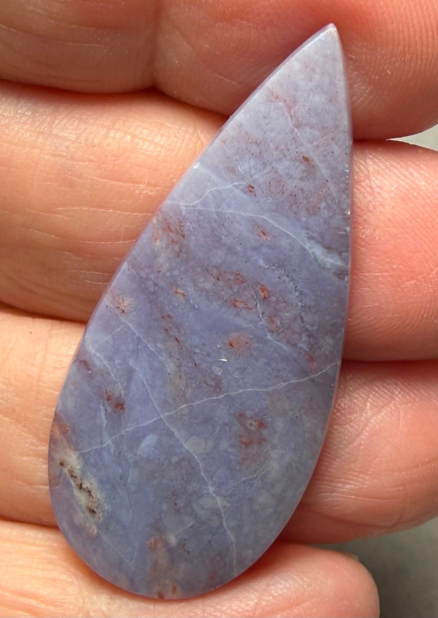 Teardrop 44x20mm Purple Chalcedony Cabochon 03