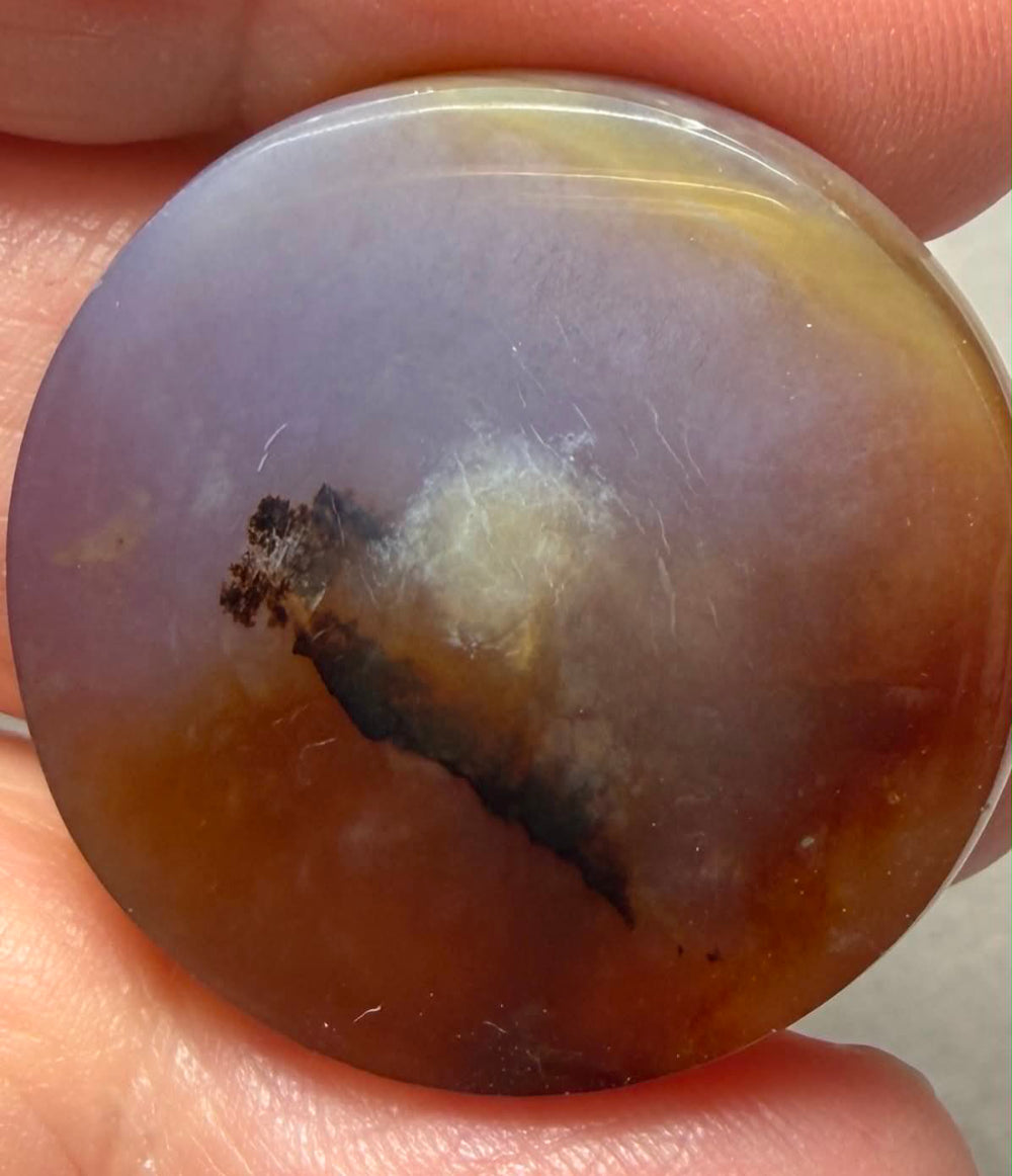 Round 28x28mm Purple Chalcedony Cabochon 10