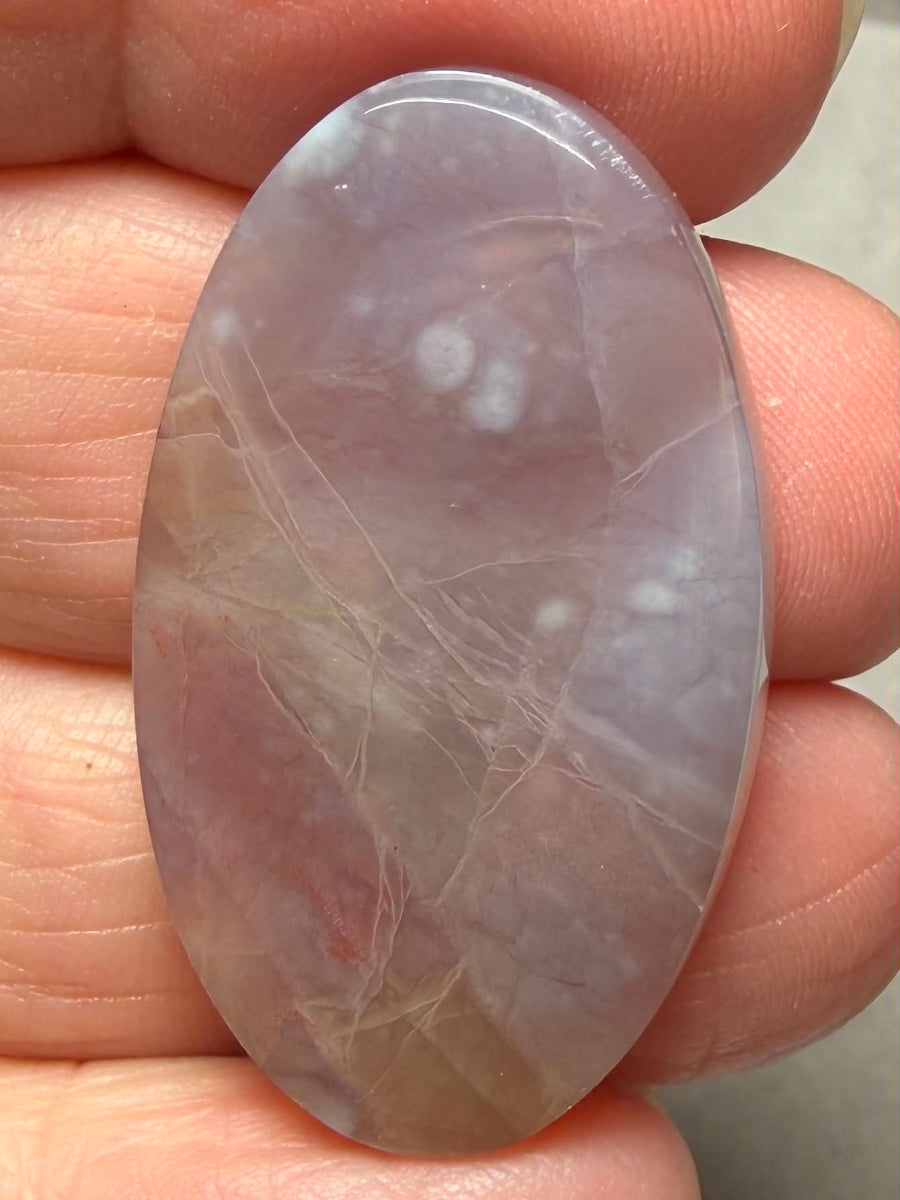 Oval 36x21mm Purple Chalcedony Cabochon 17