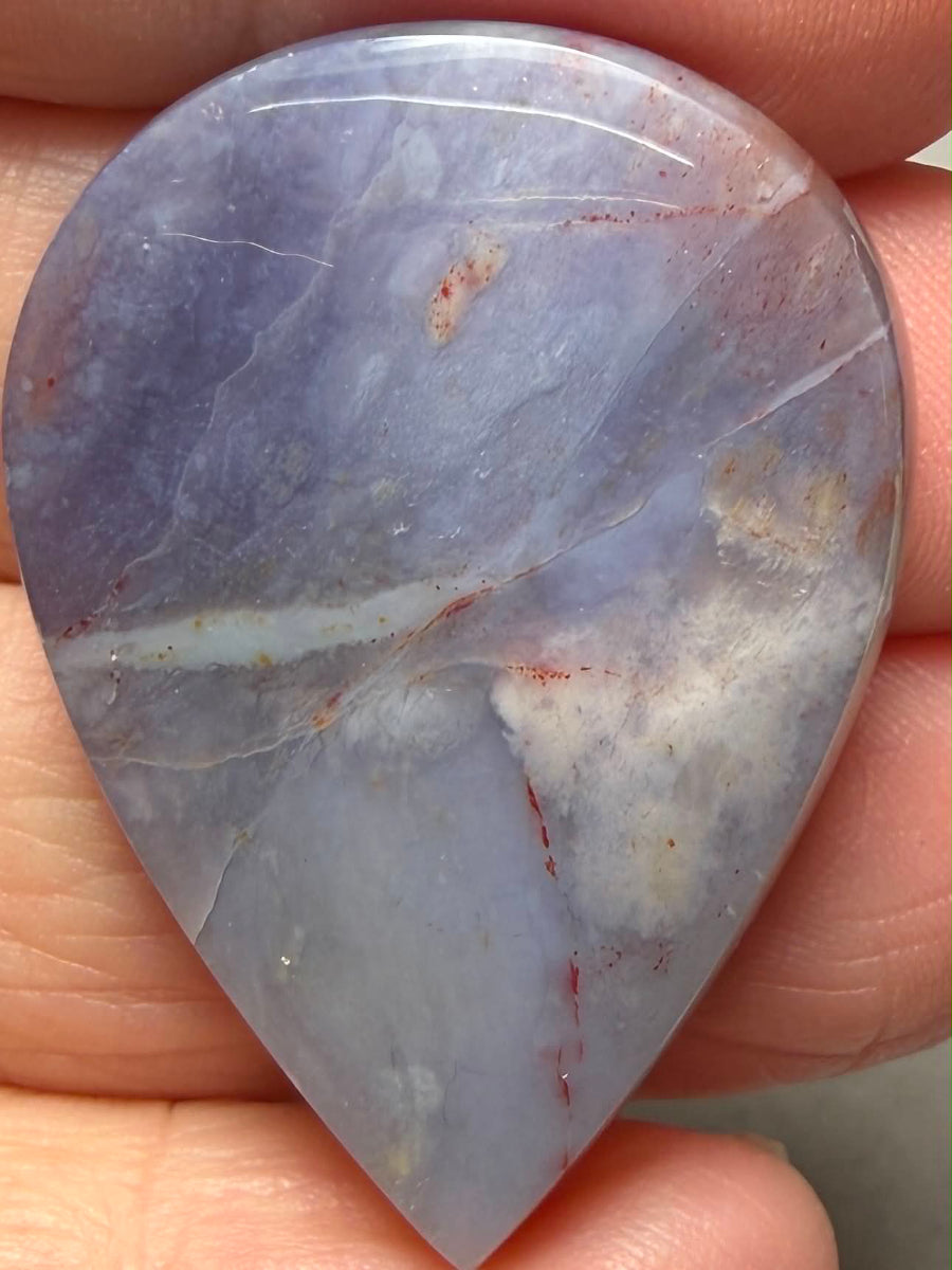 Teardrop 38x27mm Purple Chalcedony Cabochon 21