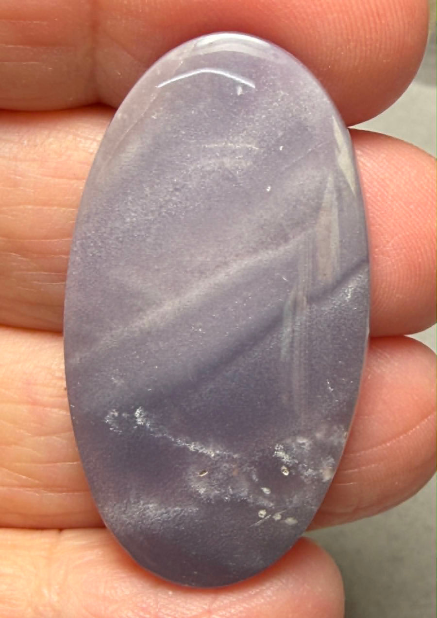Oval 39x22mm Purple Chalcedony Cabochon 24