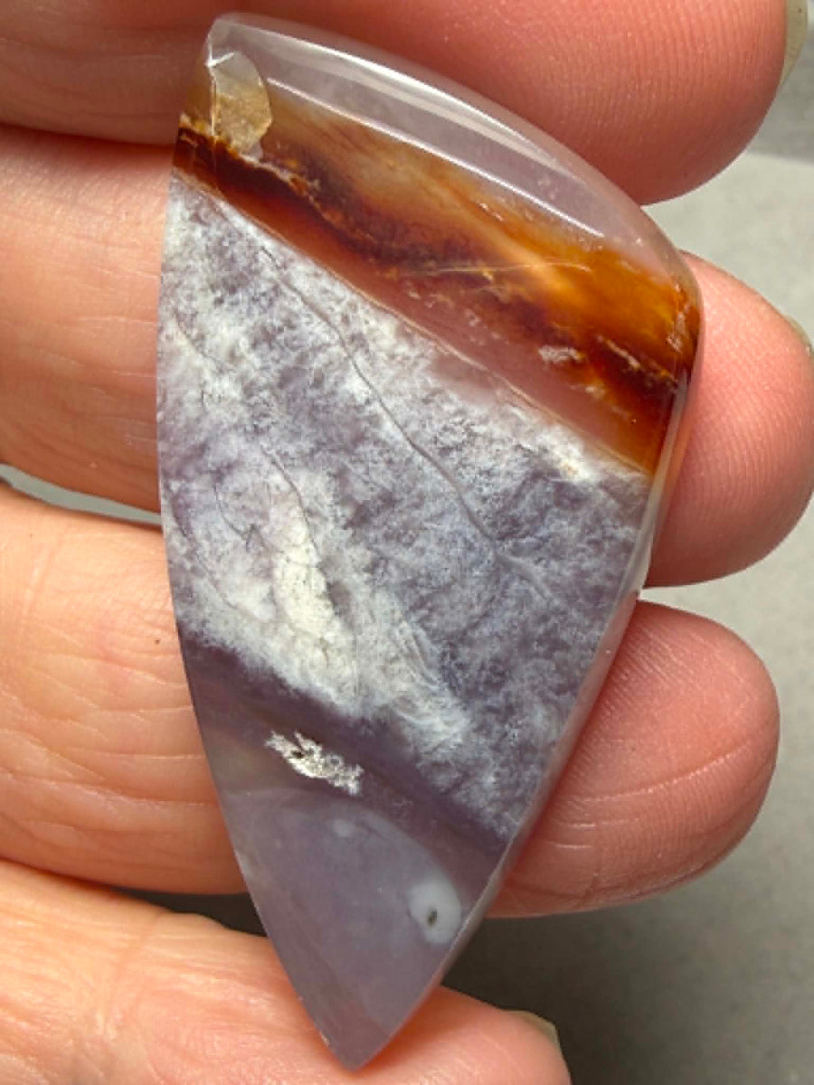 Freeform 48x24mm Purple Chalcedony Cabochon 29