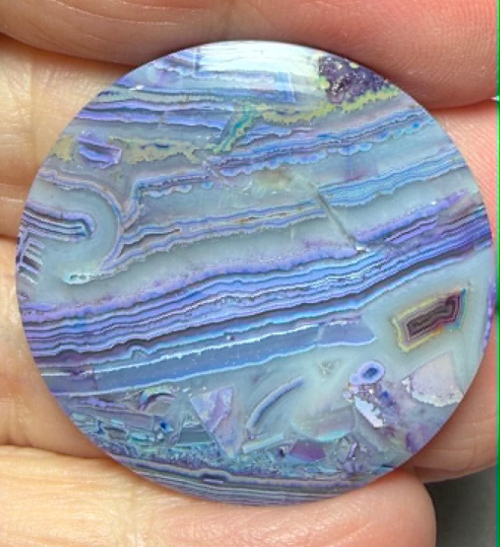 Round 33x33mm Coloured Crazy Lace Jasper Cabochon 13