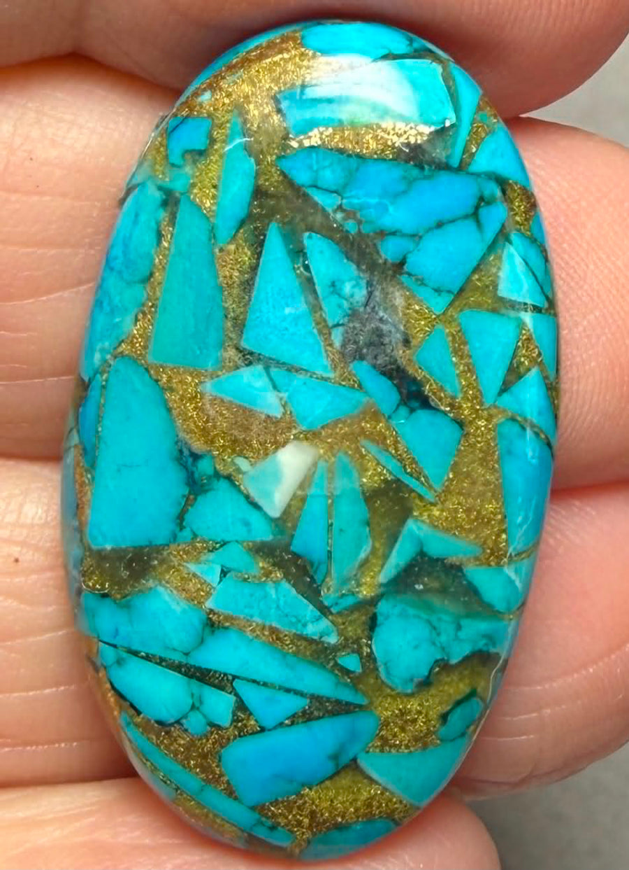 Oval 34x19mm Mohave Turquoise Cabochon 23