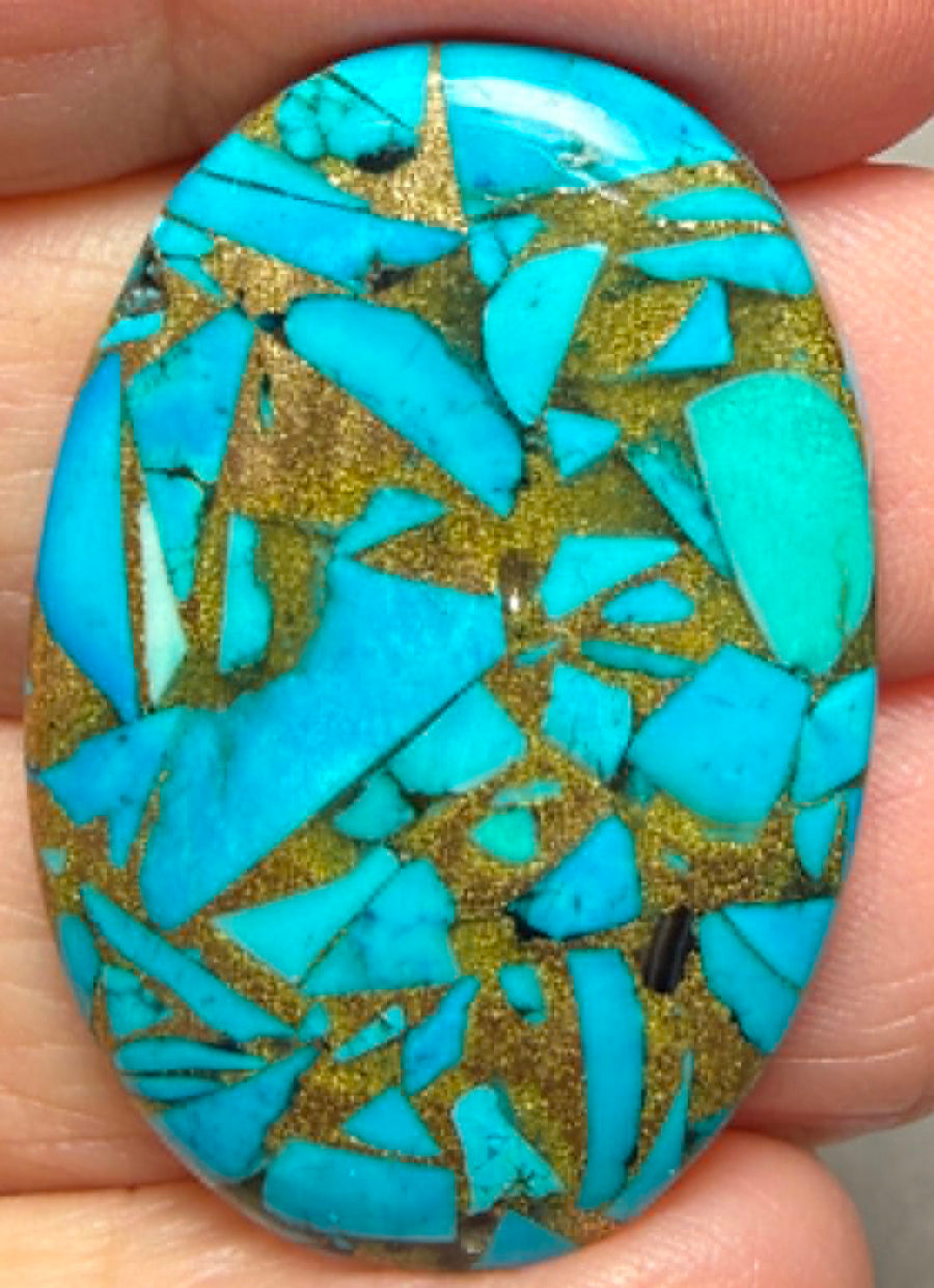 Oval 35x24mm Mohave Turquoise Cabochon 33