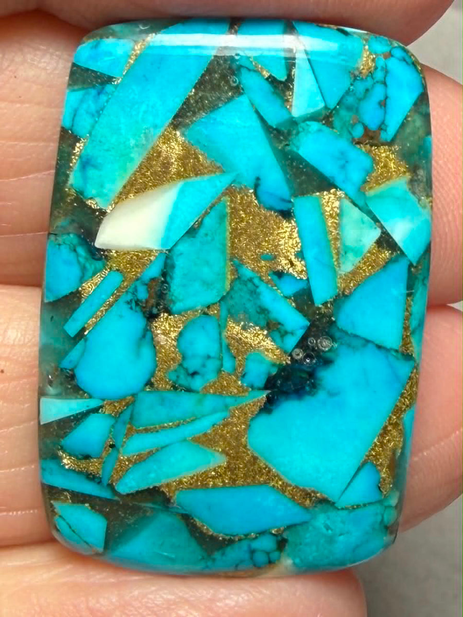 Rectangle 31x21mm Mohave Turquoise Cabochon 38