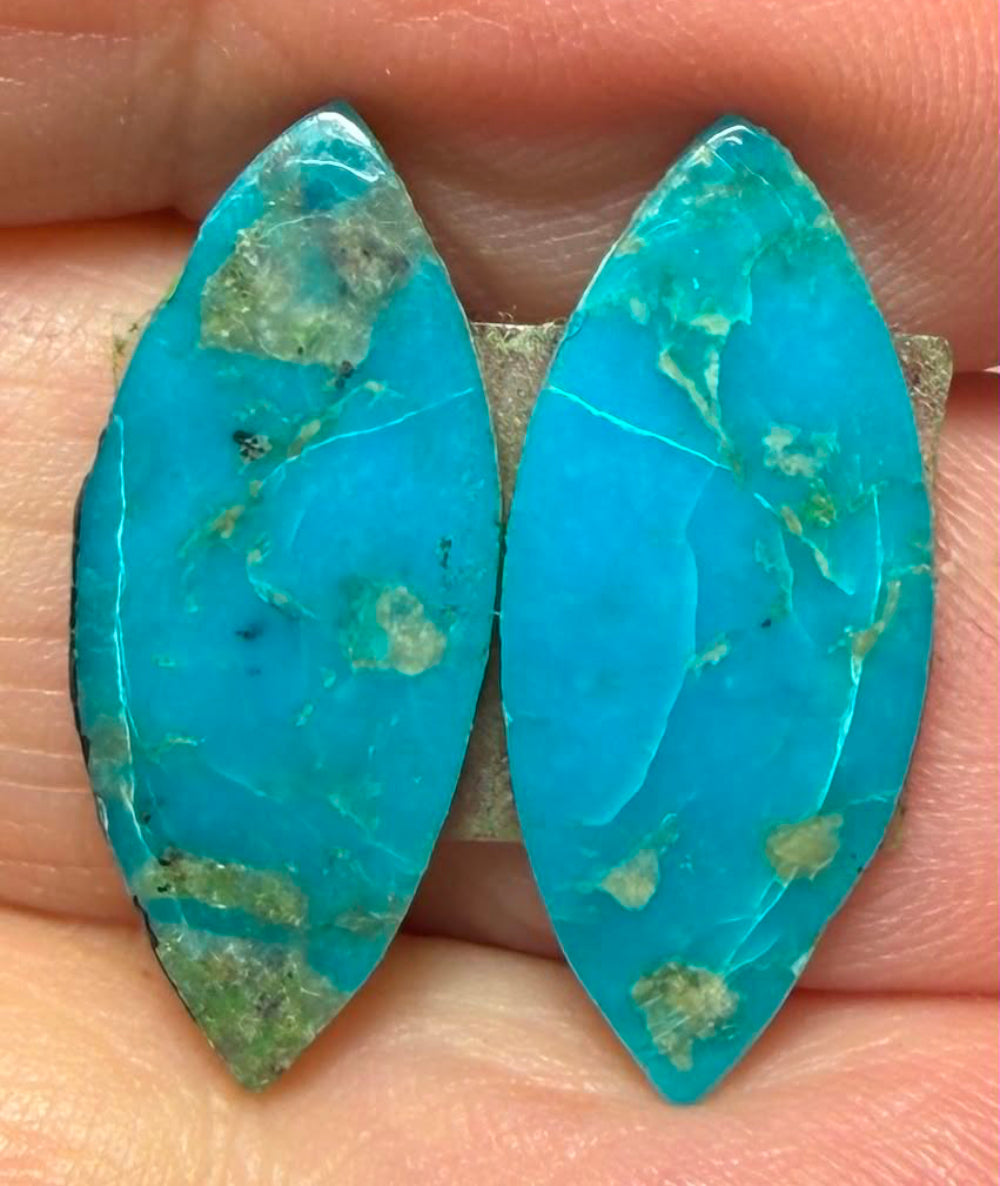 Marquise 22x9mm Arizona Turquoise Cabochon Pair 20