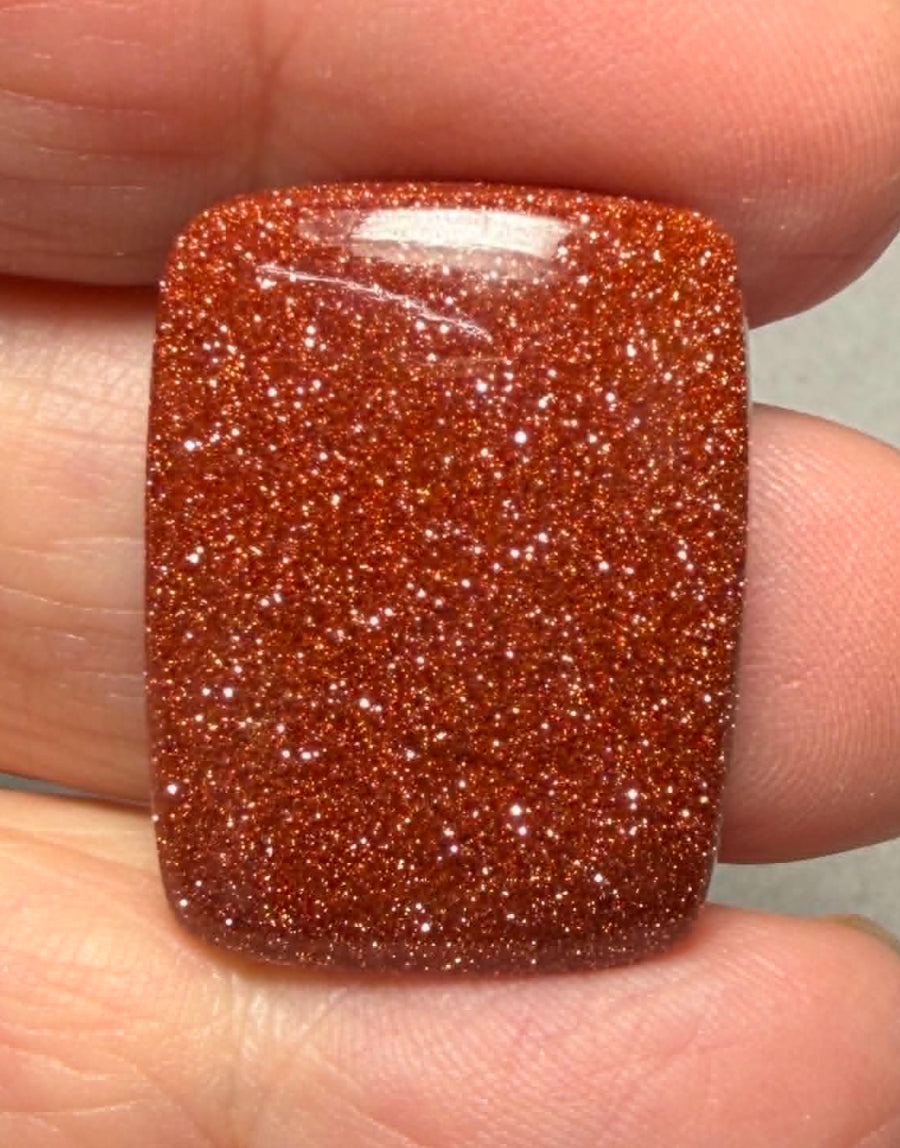 Rectangle 26x20mm Goldstone Cabochon 06