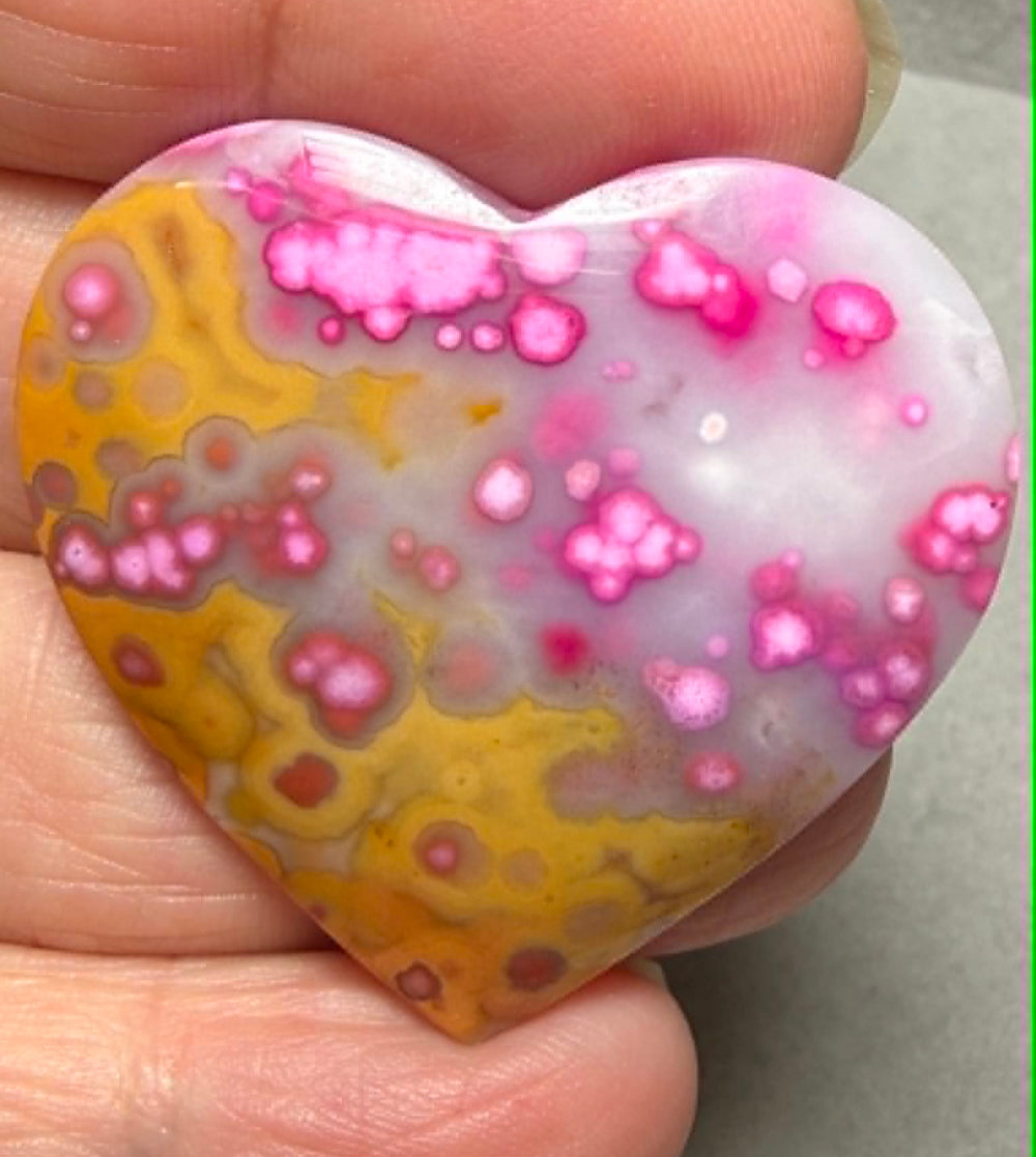 Heart 37x39mm Coloured Ocean Jasper Cabochon 21