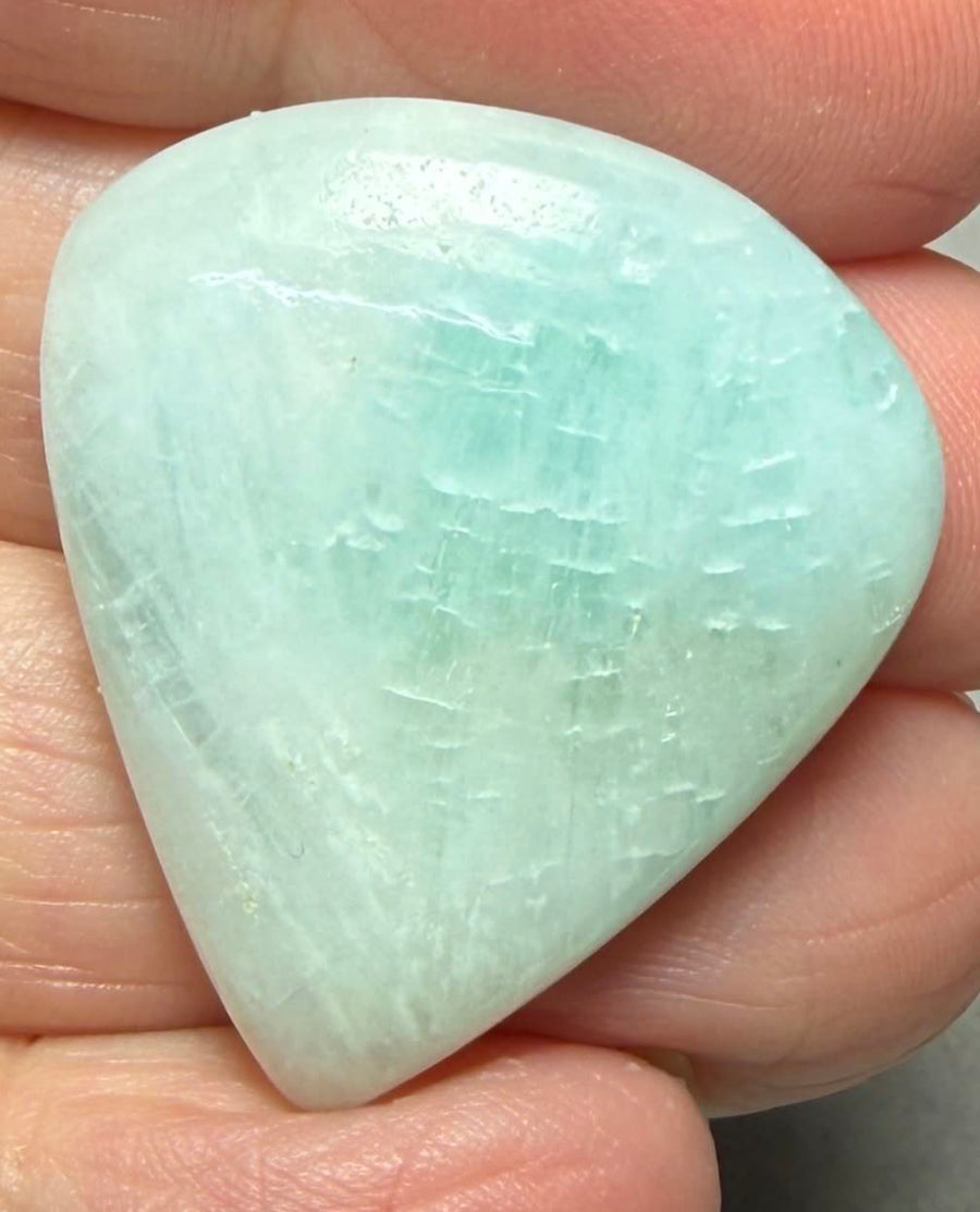 Teardrop 31x28mm Caribbean Blue Calcite Cabochon 57