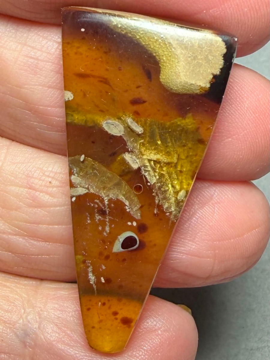 Freeform 42x22mm Indonesian Red Amber Cabochon 17