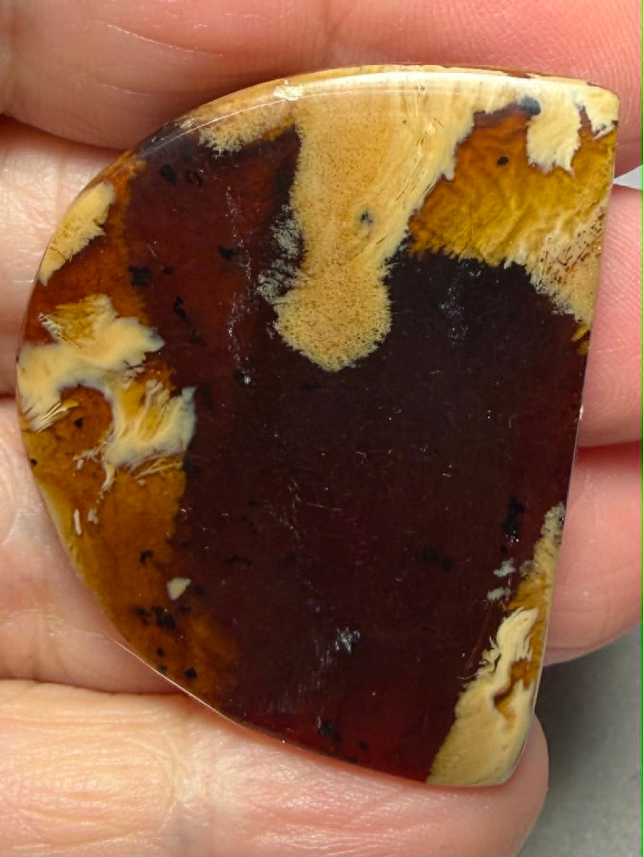 Freeform 41x32mm Indonesian Red Amber Cabochon 19