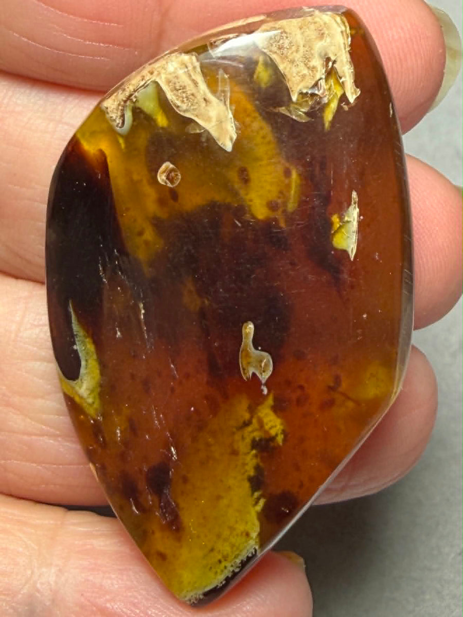 Freeform 49x30mm Indonesian Red Amber Cabochon 20