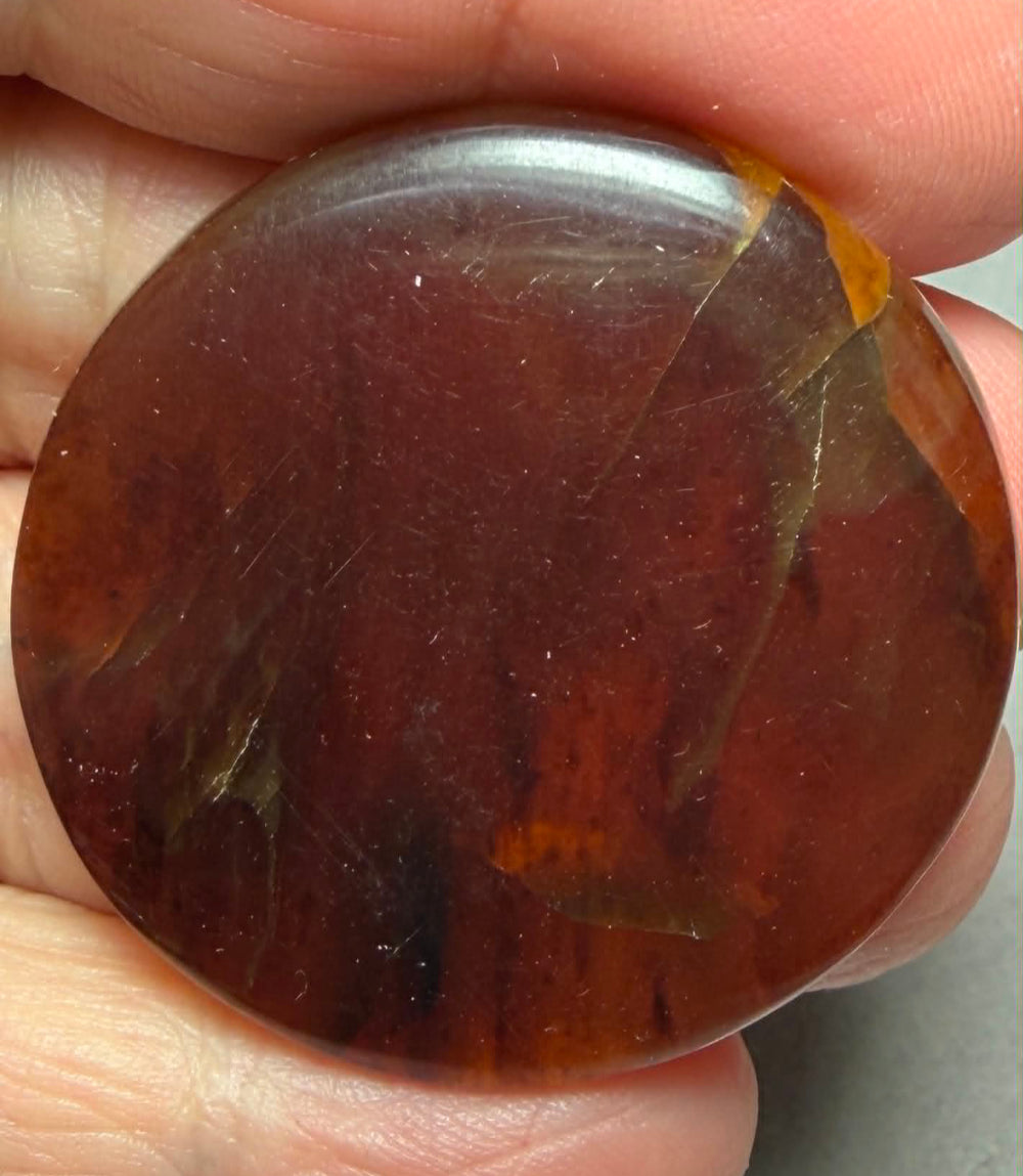 Round 39x39mm Indonesian Red Amber Cabochon 41