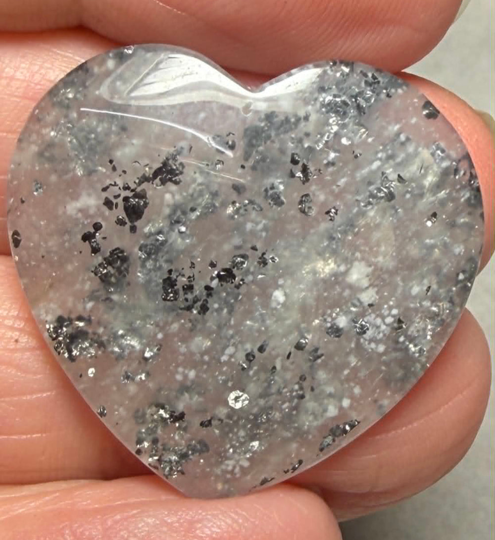 Heart 27x29mm Galaxy Star Sunstone Cabochon 05