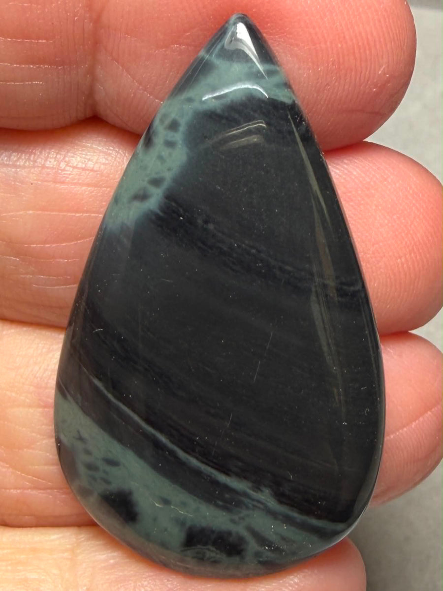 Teardrop 41x24mm Cobweb Jasper Cabochon 19