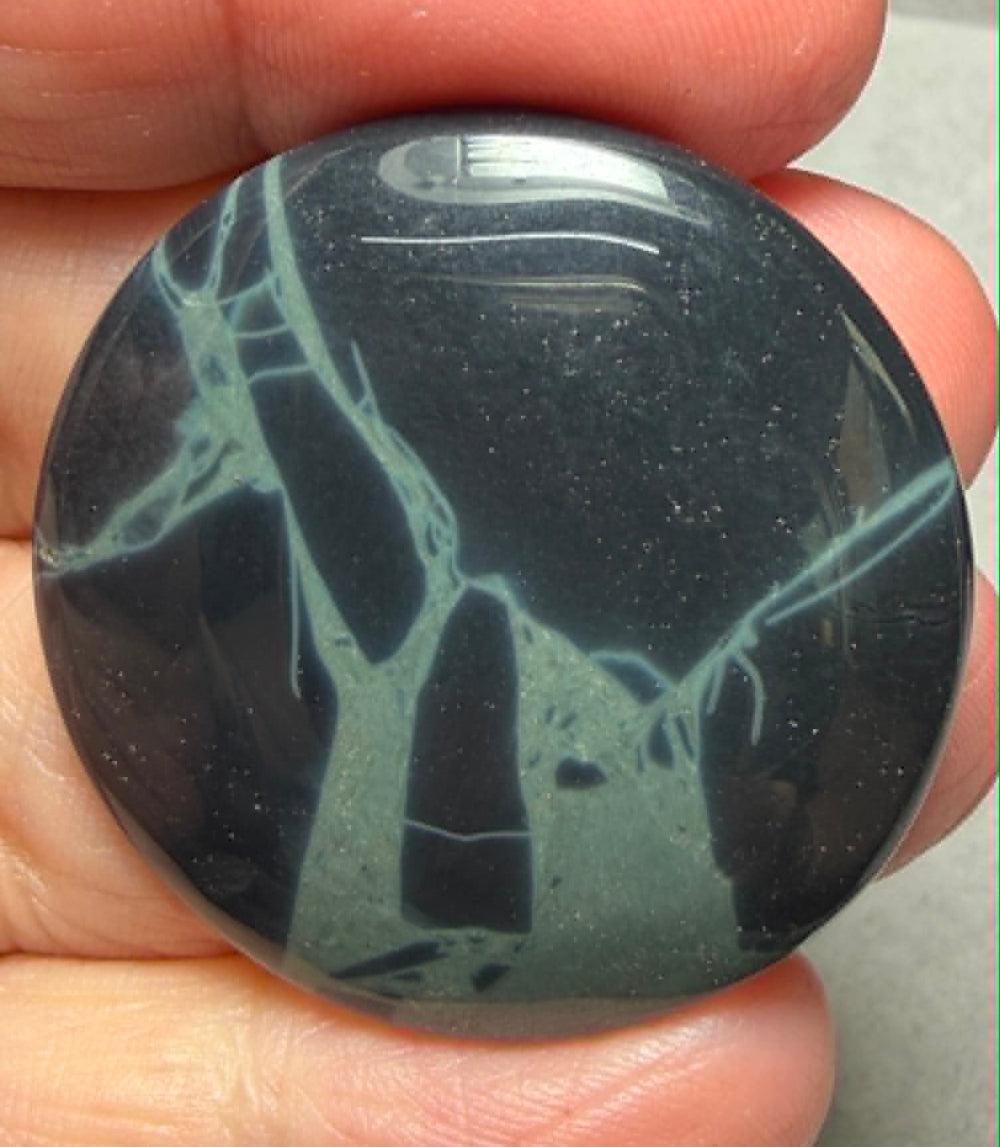 Round 36x36mm Cobweb Jasper Cabochon 40