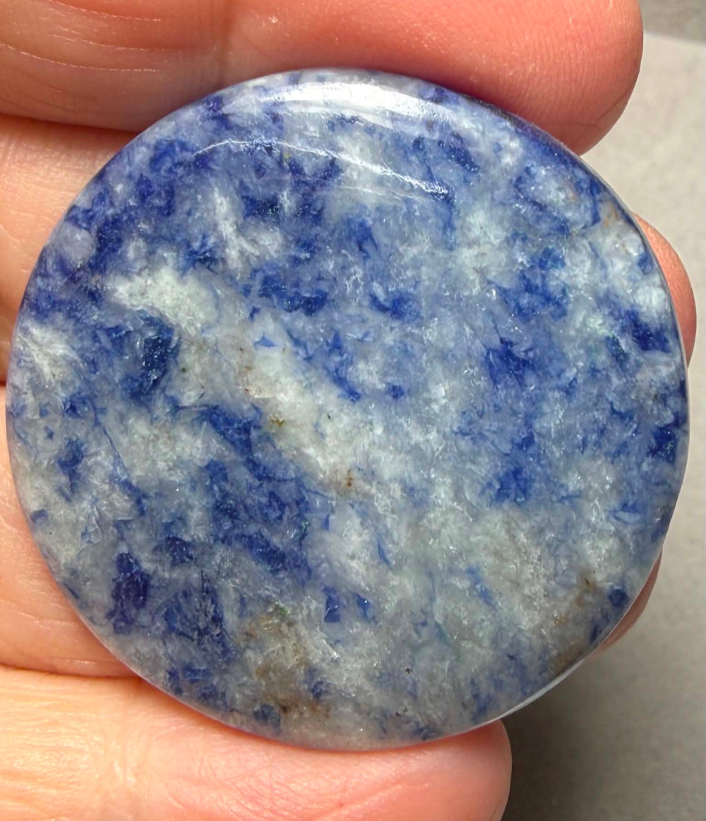 Round 38x38mm Blue Quartz Cabochon 43