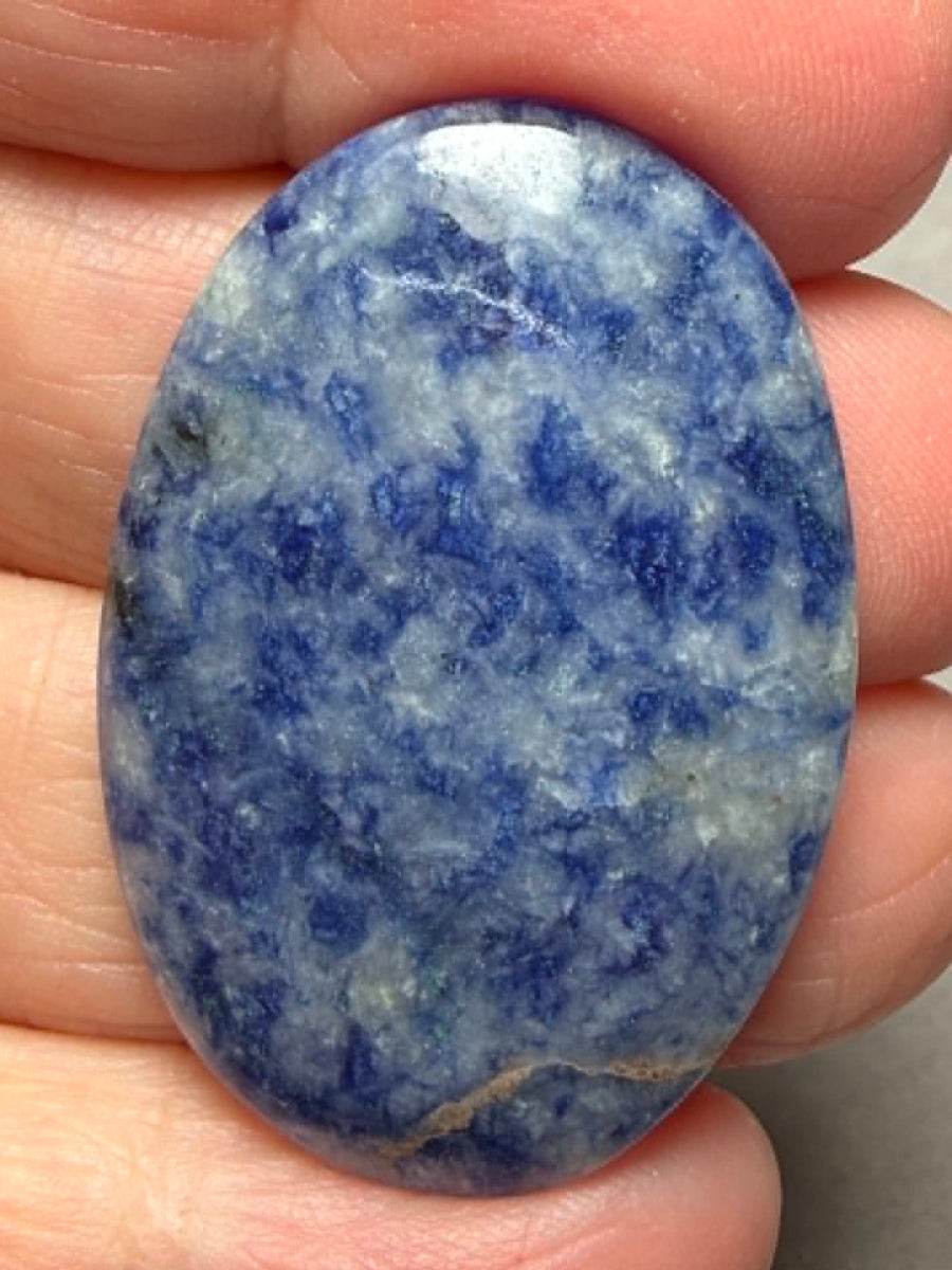Oval 38x26mm Blue Quartz Cabochon 52