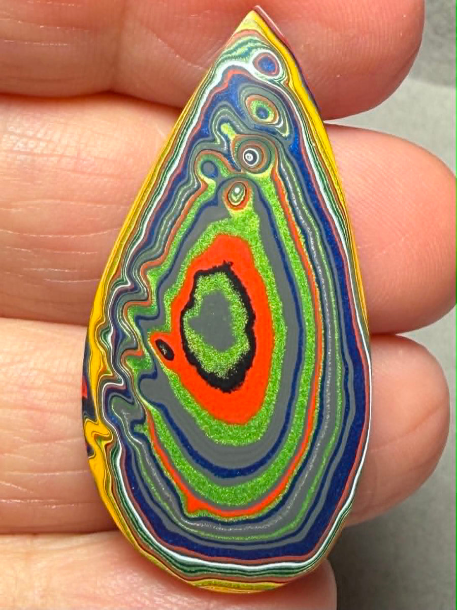 Teardrop 40x20mm Kenworth Fordite Cabochon 60