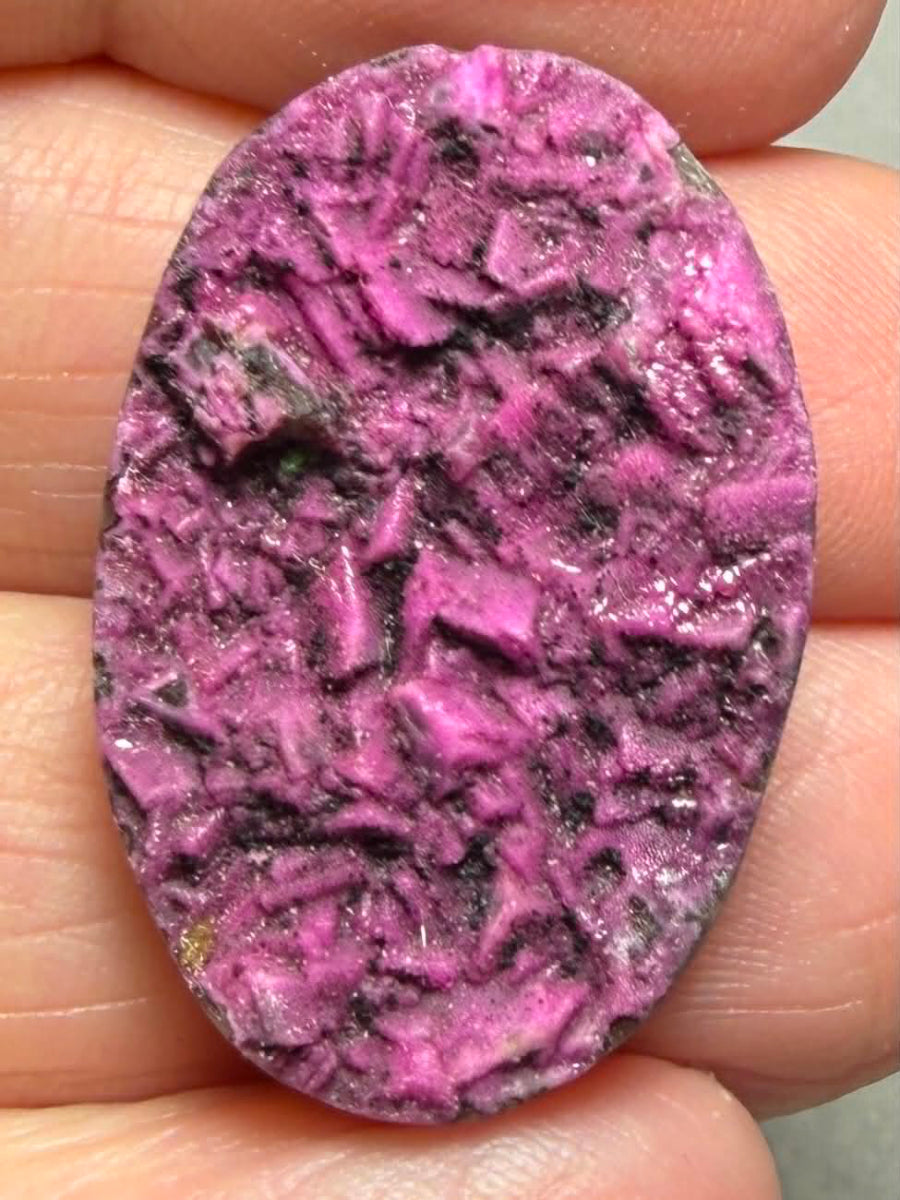 Oval 29x20mm Druzy Cobalt Calcite Cabochon 09