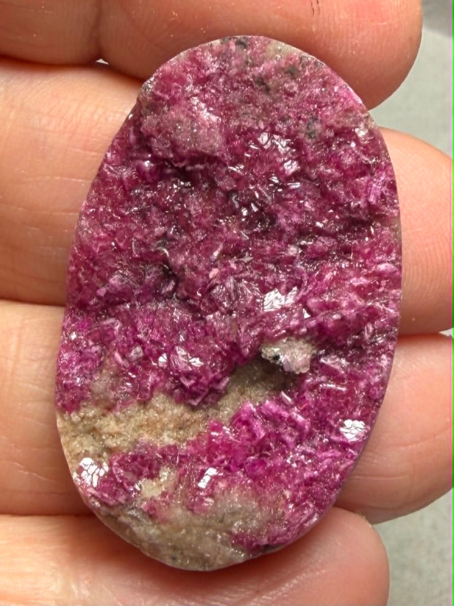 Oval 36x23mm Druzy Cobalt Calcite Cabochon 14